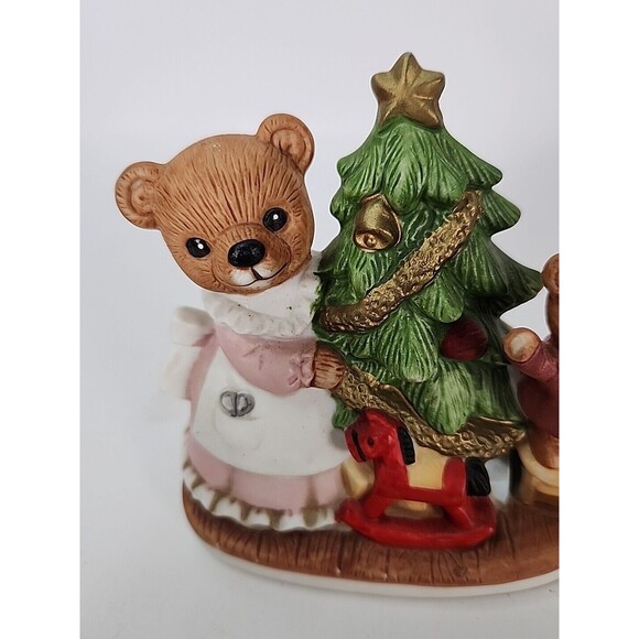 HOMCO Mama Bear with Baby Bear and Christmas Tree #5114 Holiday Figurine - Picture 6 of 11